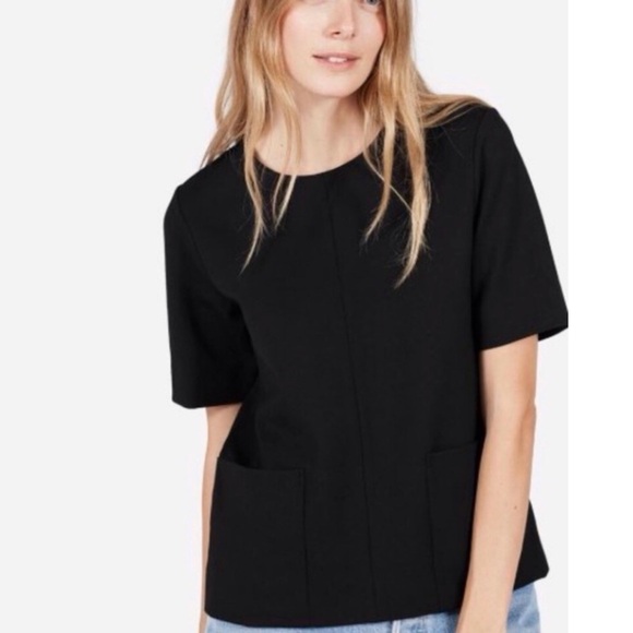 Everlane Tops - Everlane Size Large Black Minimalist Pockets Thick Knit The Ponte Blouse Top